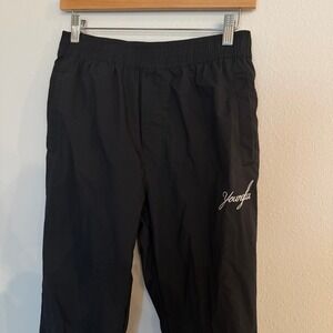 YoungLA 225 AirWave Joggers Black Nylon Track Pants Training Gym Sweats Mens Med